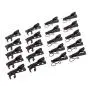 Durable Metal Mini Microphone Mic Clips MIC Parts 10mm&12mm Ring Black Pack of 20