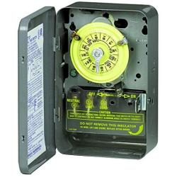 Intermatic T104 Electromechanical Timer, 208-277 V, 40 A, 1-23 Hr, 1-12 Cycles Per Day, Gray