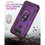 PUSHIMEI Compatible for LG Aristo 5/K8X/Phoenix 5/Fortune 3/Tribute Monarch/Risio 4 case,Military Grade Protection Phone Case Cover with HD Screen Protector Magnetic Ring Kickstand (Purple)