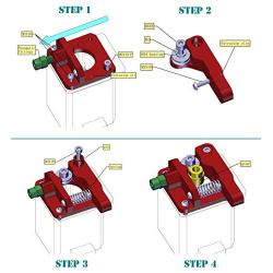 Gwisdom ENDER3 Extruder Upgraded Replacement, Aluminum MK8 Drive Feed 3D Printer Extruders for Creality Ender 3, CR-10, CR-10S, CR-10 S4, CR-10 S5