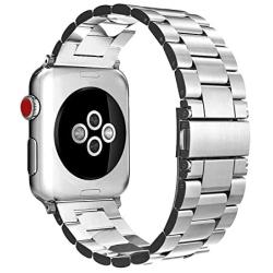 Fintie Band Compatible with Apple Watch 44mm 42mm Series 6/5/4/3/2/1/SE, Premium Stainless Steel Metal Replacement Wrist Strap Bracelet Compatible with All Versions 44mm 42mm Apple Watch, Silver