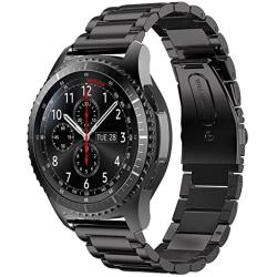 Gear S3 Frontier Band XL/Large, Oitom Premium Solid Stainless Steel Watch Bands Link Bracelet Strap for Samsung Gear S3 Classic Gear S3 Frontier Galaxy Watch 46mm Smart Watch Fitness Black