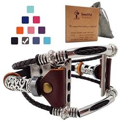 Smatiful Sparkling Leatherbands with Box Case for Men, Adjustable Cuff Accessories Smart Watch Sport Wrist Band for Apple Watch 38mm & 40mm , Brown,Special Edition