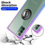 ANSIWEE Galaxy Note 20 6.7 Inch Case, Metal Ring Kickstand Work with Magnetic Car Mount Cover Reinforced Drop Protector Bumper Clear Hard Back Cases Designed for Samsung Galaxy Note 20 (Purple Blue)