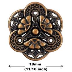 Bezelry 12 Pieces Gothic Flower Art Metal Shank Buttons 18mm (11/16 inch) (Antique Copper)