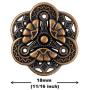 Bezelry 12 Pieces Gothic Flower Art Metal Shank Buttons 18mm (11/16 inch) (Antique Copper)