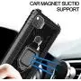 PULEN for Google pixel 4a Case with Screen Protector[1 Pack],Hybrid Armor Metal Ring Holder Magnetic Car Mount,Full Body Shockproof Sturdy Bumper Protective Cover - Black