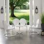 Crosley Furniture Griffith 4-Piece Metal Outdoor Conversation Set with Table, Loveseat, and 2 Chairs - White