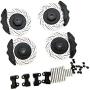 LAFEINA 4 PCS/Set Metal Front Rear Brake Discs Kit with Calipers for 1/10 Traxxas TRX4 TRX6 RC Crawler Car Upgrade Parts Accessories (Black)