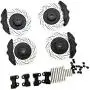 LAFEINA 4 PCS/Set Metal Front Rear Brake Discs Kit with Calipers for 1/10 Traxxas TRX4 TRX6 RC Crawler Car Upgrade Parts Accessories (Black) LAFEINA 4 PCS/Set Metal Front Rear Brake Discs Kit with Calipers for 1/10 Traxxas TRX4 TRX6 RC Crawler Car Upgrade Parts Accessories (Black)