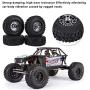 4pcs RC Hub Wheel Rim and Tires, Universal 2.2 Inch Metal Wheel Hub Crawler Rubber Tire RC Car Accessory (Titanium)
