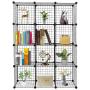 VINGLI Wire Cube Storage, 12-Cube Metal Grids Bookshelf, Modular Shelving Units, Stackable Storage Bins Ideal for Living Room Bedroom, Home, Office (12-Cube)