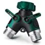 NEX 2 Way Y Hose Connector, Garden Faucet Splitter Metal Body with Comfortable Smooth Rubberized Grip NEX 2 Way Y Hose Connector, Garden Faucet Splitter Metal Body with Comfortable Smooth Rubberized Grip