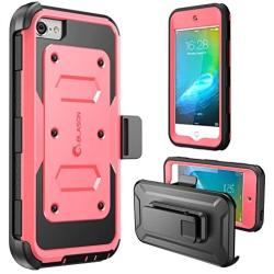 i-Blason Armorbox Case Designed for iPod Touch 7/6/5, Full Body Case with Built-in Screen Protector for Apple iPod Touch 5th/6th/7th Generation, Pink