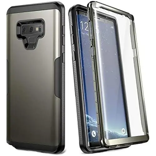 YOUMAKER Case for Galaxy Note 9, Full Body Heavy Duty Protection with Built-in Screen Protector Shockproof Rugged Cover for Samsung Galaxy Note 9 (2018) 6.4 inch - Gun Metal/Black