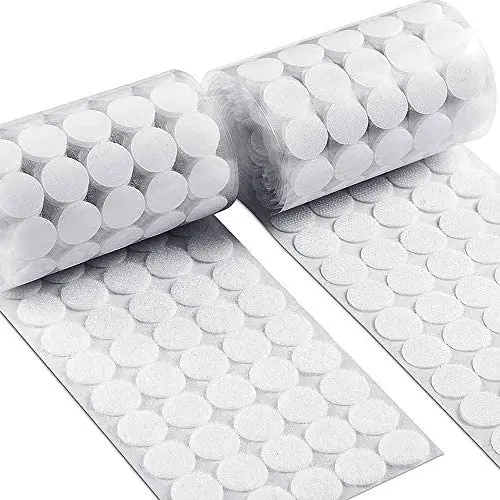 Self Adhesive Dots, Strong Adhesive 500pcs(250 Pairs) 3/4'' Diameter Sticky Back Coins Nylon Coins, Hook & Loop Dots with Waterproof Sticky Glue Coins Tapes, Very Suitable for Classroom, Office, Home