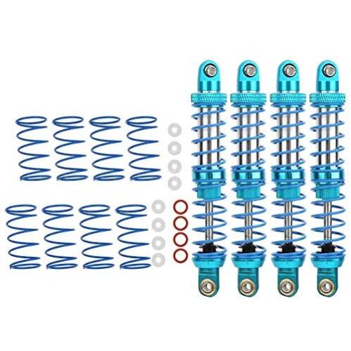 Tbest Shock Absorber Damper, 4pcs RC Update Part Metal Shock Damper + Spare Springs for TRX4 SCX10 D90 1/10 RC Crawler(100mm)