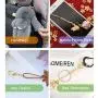 Roctee 50 Piece Key Ring with Chain, Gold D Snap Hook Split Metal Keychain Parts, DIY Crafts Key Ring Hardware with 8mm Open Jump Ring and Connector