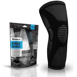 POWERLIX Knee Compression Sleeve - Best Knee Brace for Knee Pain for Men & Women – Knee Support for Running, Basketball, Weightlifting, Gym, Workout, Sports – Please Check Sizing Chart