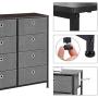 SONGMICS 4-Tier Wide Drawer Dresser, Storage Unit with 8 Easy Pull Fabric Drawers and Metal Frame, Wooden Tabletop for Closets, Nursery, Dorm Room, Hallway, 31.5 x 11.8 x 32.1 Inches, Gray ULTS24G