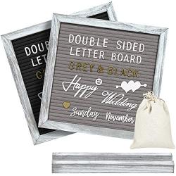 Gelibo Double Sided Letter Board with 750 Precut White & Gold Letters,Months & Days & Extra Cursive Words, Wall & Tabletop Display, Letters Organizer Box (Cyan Rustic 10x10)