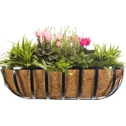 CobraCo HTR24-B 24-Inch English Horse Trough Planter, Black