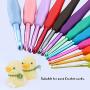 Crochet Hook Set Ergonomic ,Soft Handle Needles for Crocheting 12pcs Yarn Knitting kit with Case ,Coloured 2mm(B)-8mm(L) hooks for arthritic hand Best Gift for Women