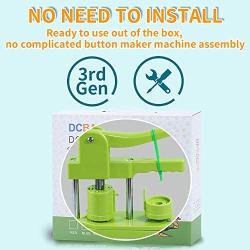 Happizza Installation-Free Button Maker Machine (3rd Gen)25mm(1 in), DIY Pin Button Maker Press Machine Kit, Badge Punch Press Machine with Free 500pcs Button Parts&Pictures&Circle Cutter&Magic Book