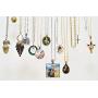 Anezus 60Pcs Pendant Trays, Bezel Pendant Trays Blanks with Glass Cabochons for Pendants Making and Jewelry Making, 5 Styles