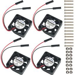 MakerFocus 4pcs Raspberry Pi 4B Fan DC Brushless Cooling Fan 3.3V 5V Heatsink Cooler Radiator Connector Separating One-to-Two Interface for Raspberry Pi 4/ Pi 3/3B+ and Pi Zero/Zero W or Other Project