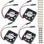 MakerFocus 4pcs Raspberry Pi 4B Fan DC Brushless Cooling Fan 3.3V 5V Heatsink Cooler Radiator Connector Separating One-to-Two Interface for Raspberry Pi 4/ Pi 3/3B+ and Pi Zero/Zero W or Other Project