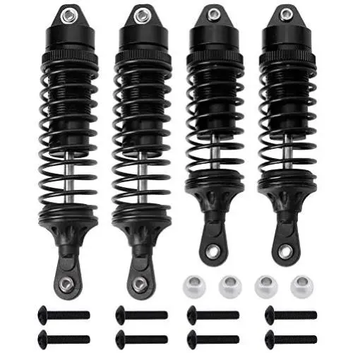 Hobbypark Shock Absorber Assembled Front & Rear Shocks for 1/10 Traxxas Slash 4x4 4WD Upgrade Parts (4-Pack) (Black)