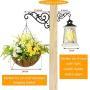 HongKim 1 Piece 11-Inch Iron Plant Wall Hanger Decorative Outdoor Metal Hanging Plant Bracket Hook for Basket Planter Bird Feeder Windchime Lantern, Black