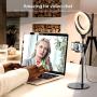 Selfie Ring Light for Laptop Computer,Yoozon LED Desk Ring Light with Adjustable Phone Holder&Metal Stand for Video Conference Lighting,Zoom Call Meeting,Webcam Chat,Makeup,Live Streaming,YouTube