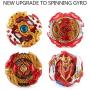 RGoal Bey Battle Burst Gyro Attack Blades Metal Fusion Evolution Combination with Starter Battle Arena, Launchers & Includes 4 Battling Metal Gyro Blades(4in1)