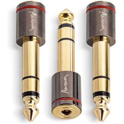 Aurum Cables 3-Pack 6.35mm Male to 3.5mm Female Stereo Adapter