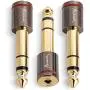 Aurum Cables 3-Pack 6.35mm Male to 3.5mm Female Stereo Adapter