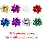 Tatuo 320 Pieces Mini Gift Bows Christmas Metallic Wrap Bows Self Adhesive Gifts Bows for Holiday Christmas Birthday Party Favor, 8 Colors