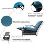 Kozyard Adjustable Patio Reclining Lounge Chair with Strong Extendable Metal Frame and Removable Cushions for Outdoor Reading, Sunbathing or Relaxation (Aqua)