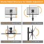 ErGear Monitor Mount for 13-27'' Computer Screens, Improved LCD/LED Monitor Riser, Height/Angle Adjustable Single Desk Mount Stand,Holds up to 17.6lbs, Black - EGCM12