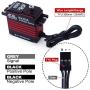 AGFRC 55KG Digital Steering Servo High Torque Programmable Full Metal Gear Brushless Servo for 1/8 1/10 RC Models, Control Angle 180° (A86BHM(Red)&AGF-SPV2)