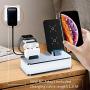 Wireless Charging Dock, VMEI 7 in 1 Aluminum Wireless Charging Station for iPhone/iWatch/Airpods Pro Charging Cradle/Integrated 45w PD Output/Nightlight(Gray)