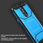 TJS Phone Case Compatible with LG Stylo 4 2018/Stylo 4 Plus/Q Stylus/Q Stylus Plus/Q Stylus Alpha, [Full Coverage Tempered Glass Screen Protector] Aluminum Magnetic Support Metal Plate Back (Blue)