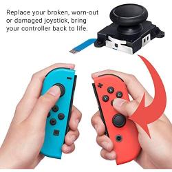 UOWGA Joycon Joystick Replacement, 2 Pack Switch Analog Thumbstick for Nintendo Switch, Joy Con Controller Repair Kit Include Metel Lock Buckles, Screwdrivers, Thumb Stick Caps and Pry Tools