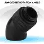 Rotary Adapter,G1/4'' Thread Replacement Parts for CPU Water Cooling heatsink,360-degree Rotation Angle,Stable Performance,Durable