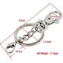 6 Pieces/Pack Metal Swivel Lanyards Snap Hooks Lobster Clasps with Key Rings for Kechain Handbag Jewelry Findings (Silver)