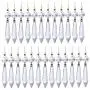 Waltz&F 25pcs Clear Crystal Chandelier Icicle Prisms Lamp Candelabra Replacement Parts with Octagon Beads,DIY Crystal Curtain Pendants,55mm