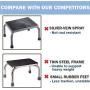 Vaunn Medical Foot Step Stool with Anti-Skid Rubber Platform, Chrome Plated Stool