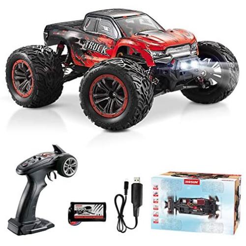 Hosim RC Cars 1:12 4WD 46KM/H High Speed Remote Control Car RC Monster Truck for Kids Adults, All Terrain Off Road Truck Radio Controlled Off-Road RC Car Electronic Hobby Grade Gifts for Boys (Red)