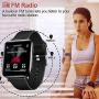 CCHKFEI 16GB MP3 Player with Bluetooth, Sports Watch MP3 Player with Touch Screen,HiFi Lossless Sound Music Player with Sport Pedometer Headphones for Running Joging Workout-Black